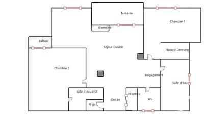 Appartement - 99 m² - 3 pièces