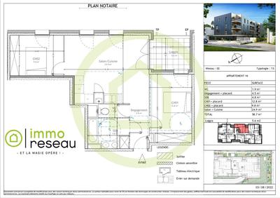 Appartement - 59 m² - 3 pièces