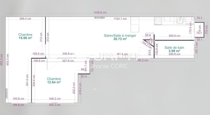 Appartement - 65 m² - 3 pièces