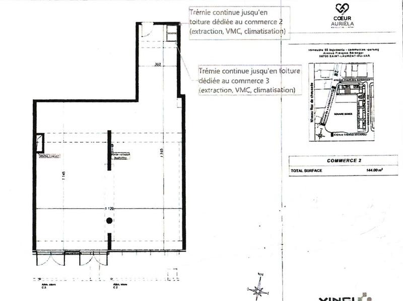 Local commercial - 144 m² - 1 pièce