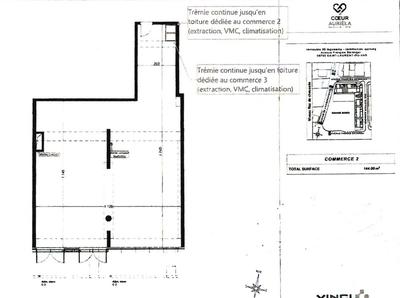 Local commercial - 144 m² - 1 pièce