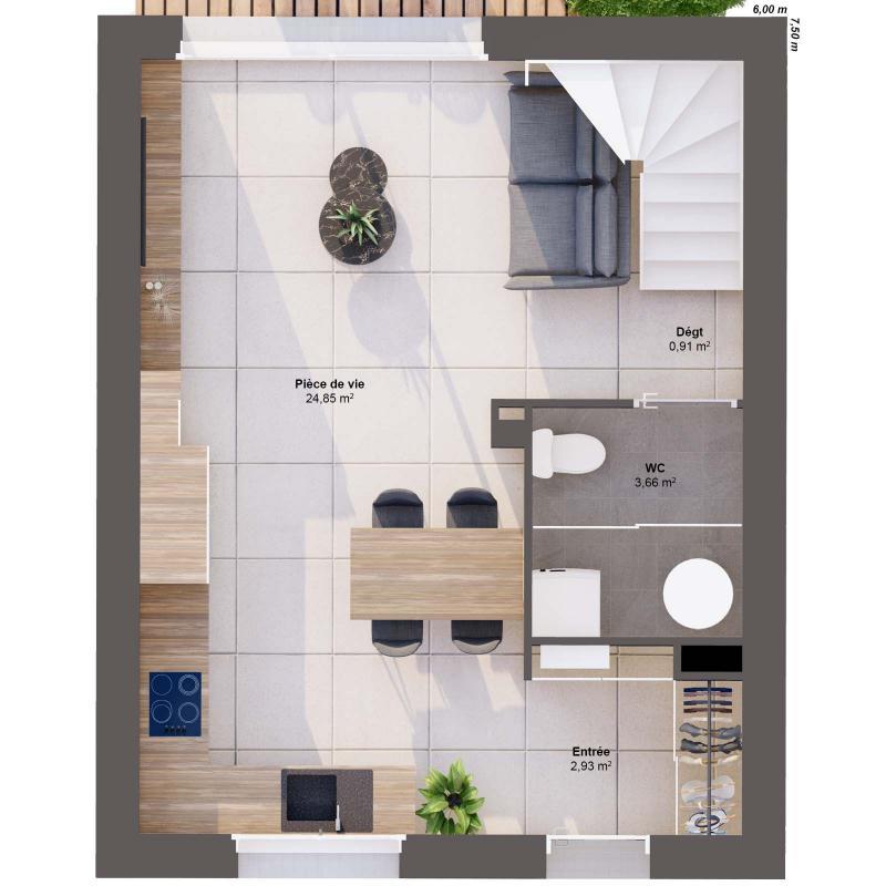 Maison - 63 m² - 4 pièces