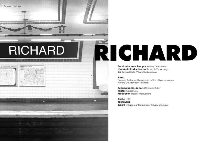 Théâtre &quot;Richard&quot; avec Antony de Azevedo et Ludivine Cornec