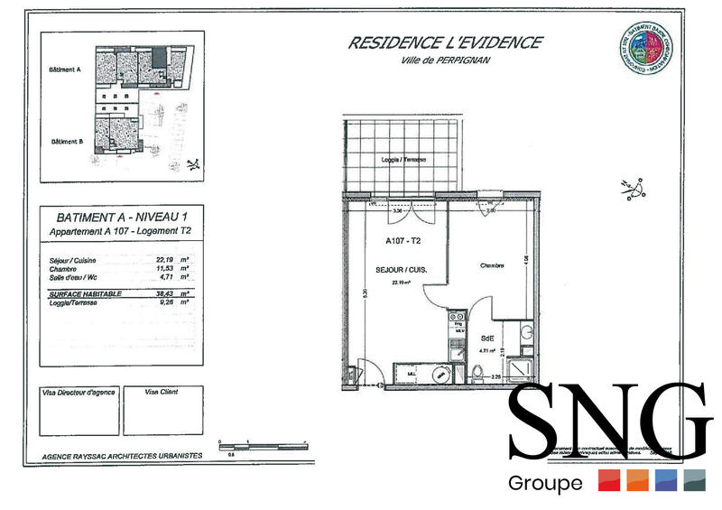 Appartement - 38 m² - 2 pièces