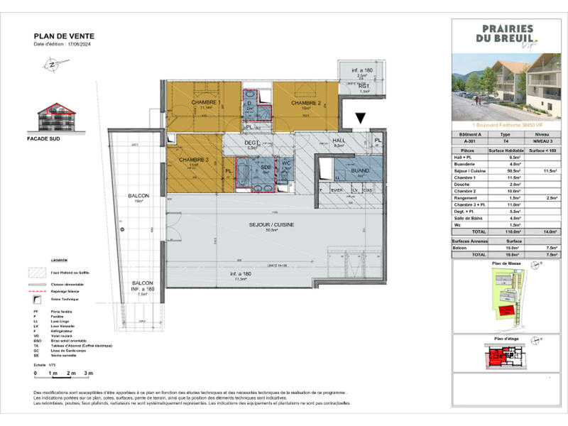 Appartement - 110 m² - 4 pièces