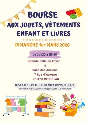 Bourse aux jouets, vêtements enfant et livres