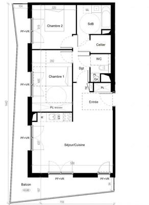 Appartement - 67 m² - 3 pièces