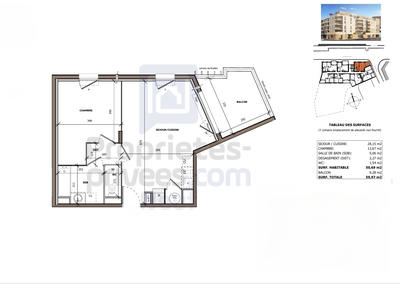 Appartement - 50 m² - 2 pièces