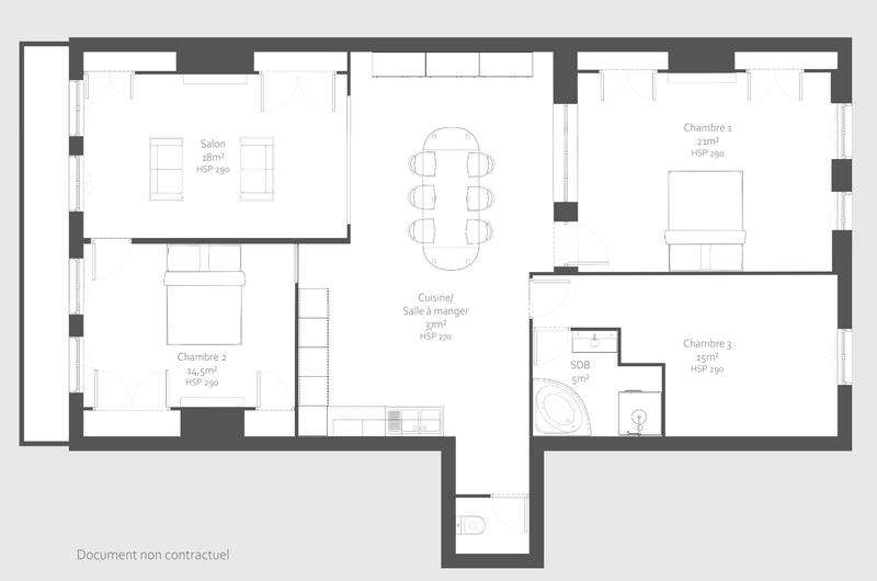 Appartement - 115 m² - 4 pièces