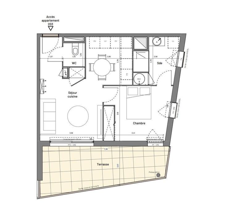 Appartement - 43 m² - 2 pièces