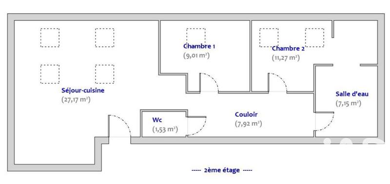 Appartement - 64 m² - 3 pièces