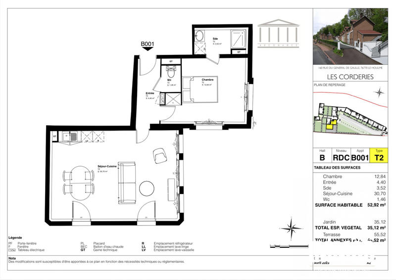 Appartement - 53 m² - 2 pièces