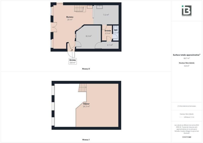 Appartement - 68 m² - 2 pièces