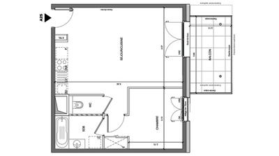 Appartement - 45 m² - 2 pièces