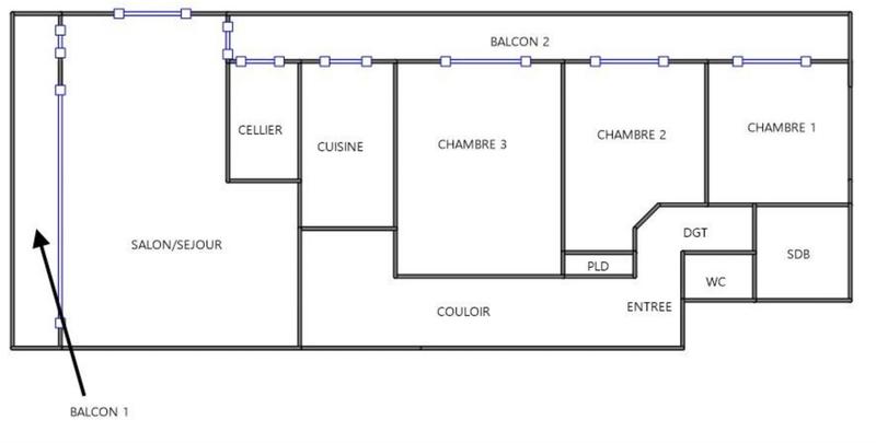 Appartement - 94 m² - 4 pièces