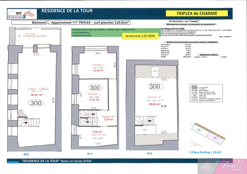 Triplex - 100 m² - 4 pièces
