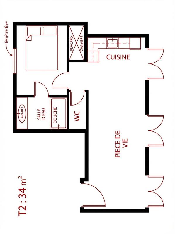 Appartement - 34 m² - 2 pièces