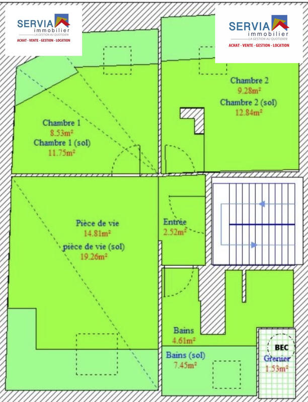 Appartement - 40 m² - 3 pièces