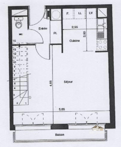 Duplex - 49 m² - 2 pièces