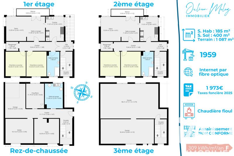 Maison - 185 m² - 10 pièces