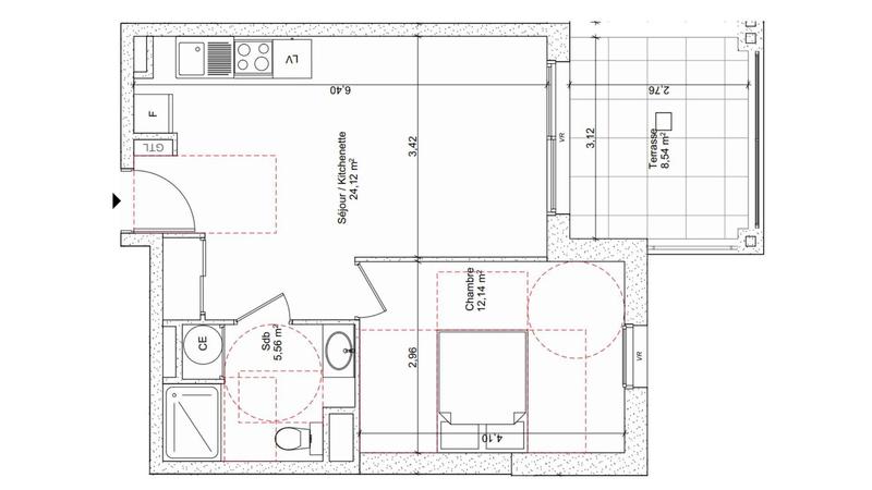 Appartement - 42 m² - 2 pièces