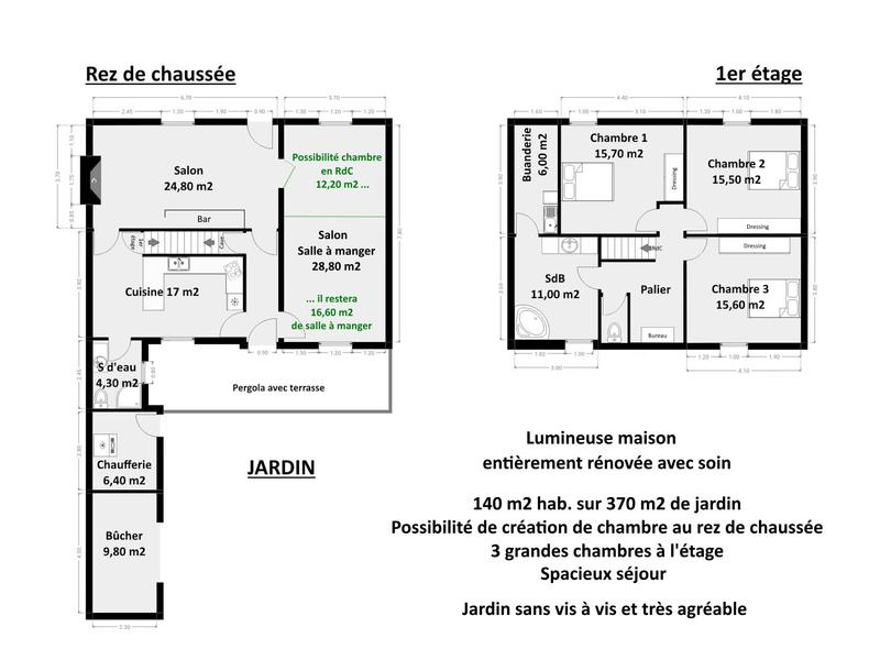 Maison - 140 m² - 5 pièces