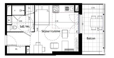 Appartement - 30 m² - 1 pièce