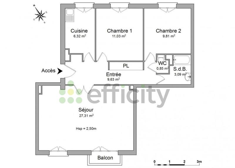 Appartement - 68 m² - 3 pièces
