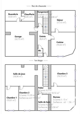 Maison de village - 123 m² - 6 pièces