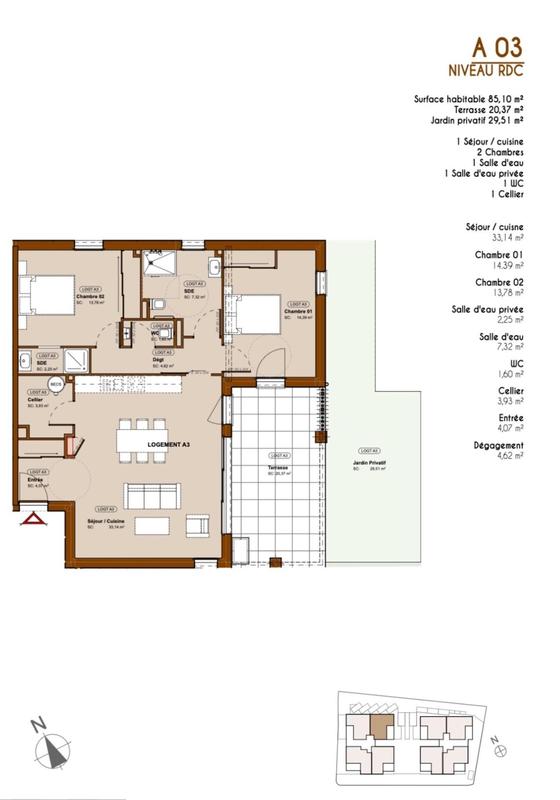 Appartement - 86 m² - 3 pièces