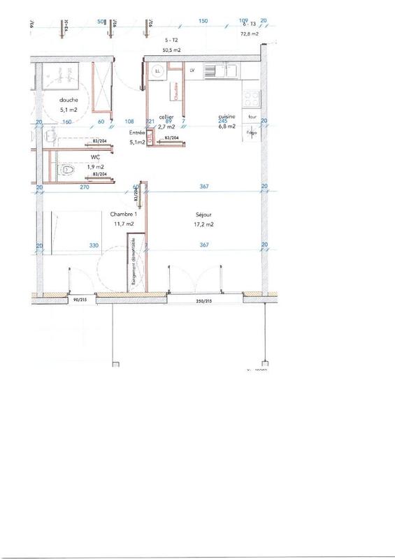 Appartement - 51 m² - 2 pièces
