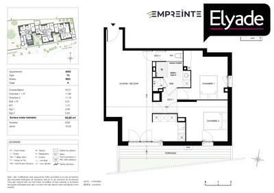 Appartement - 64 m² - 3 pièces