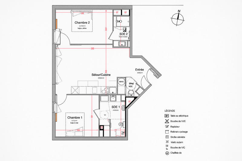 Appartement - 62 m² - 3 pièces
