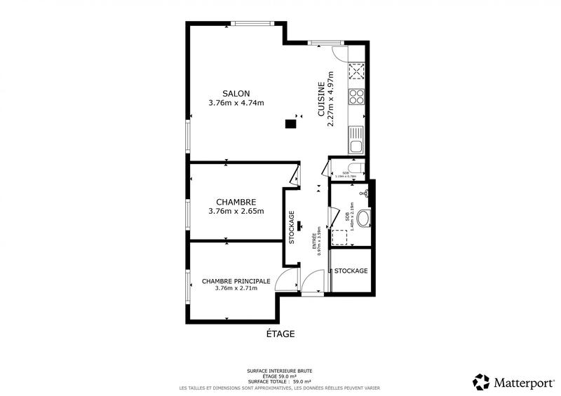 Appartement - 55 m² - 3 pièces