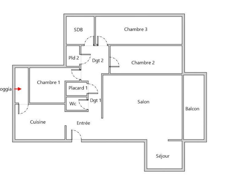Appartement - 100 m² - 5 pièces
