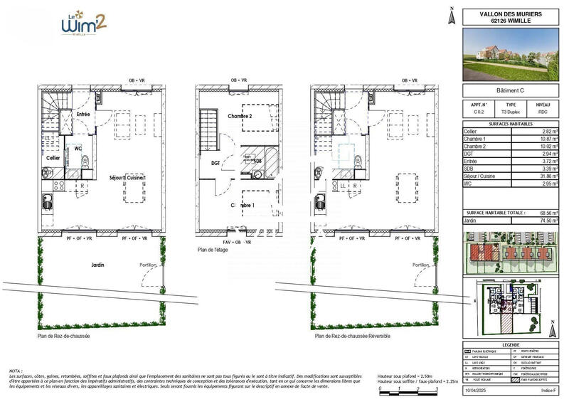 Appartement - 68 m² - 3 pièces