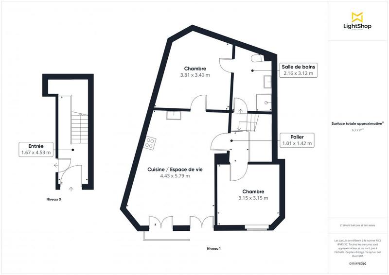 Appartement - 60 m² - 3 pièces