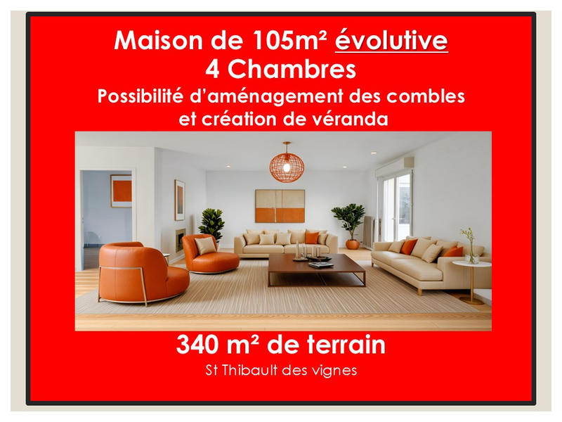 Maison - 105 m² - 6 pièces