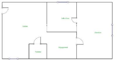 Appartement - 49 m² - 2 pièces