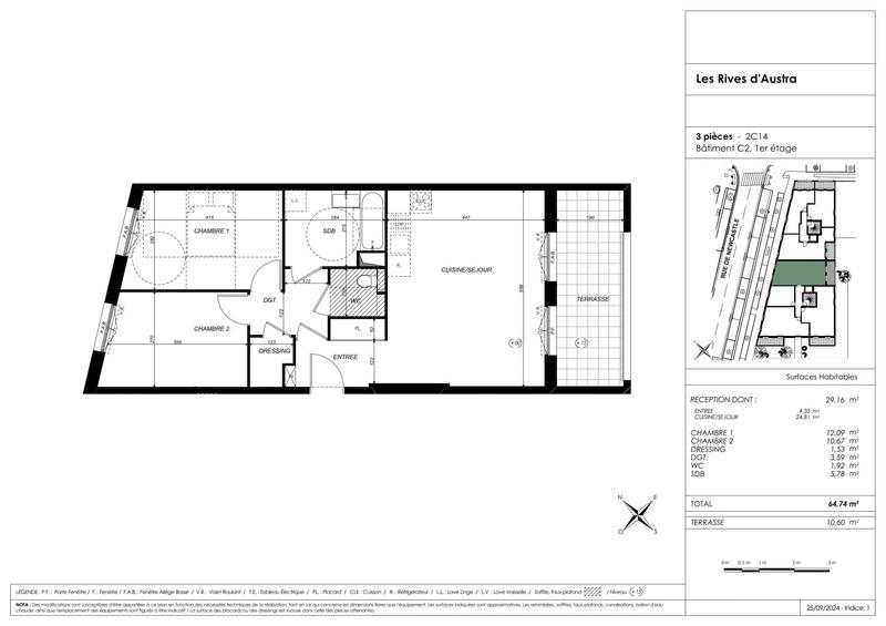 Appartement - 65 m² - 3 pièces