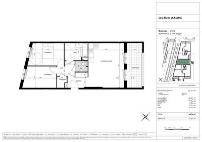 Appartement - 65 m² - 3 pièces