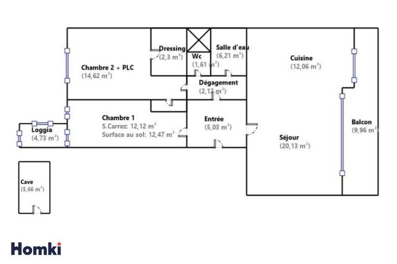 Appartement - 81 m² - 3 pièces