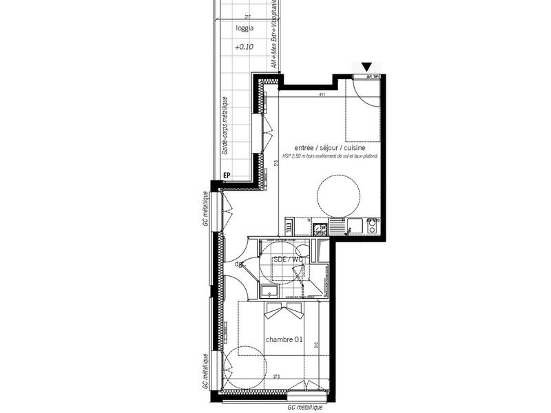 Appartement - 43 m² - 2 pièces