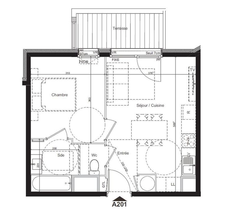 Appartement - 37 m² - 2 pièces