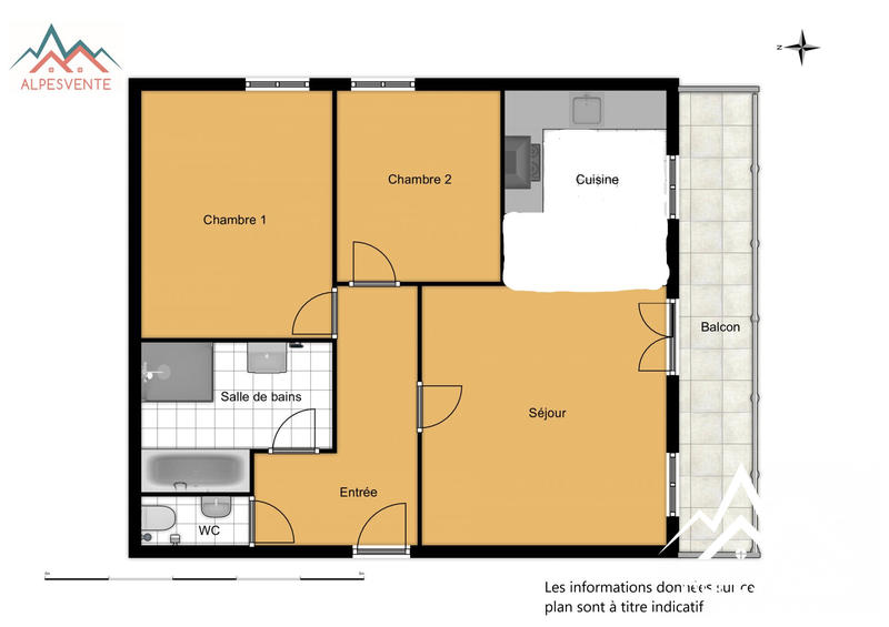 Appartement - 57 m² - 3 pièces