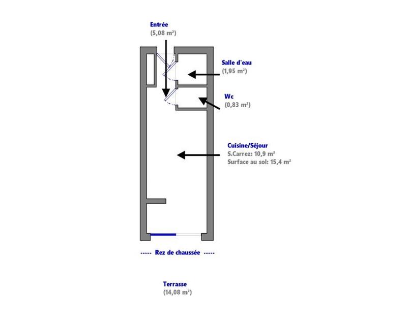 Appartement - 19 m² - 1 pièce