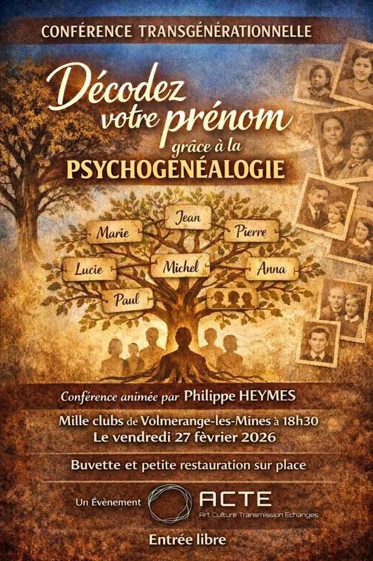 Conférence : Décodez votre prénom grâce à la psychogénéalogie