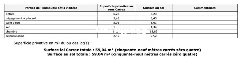 Appartement - 59 m² - 2 pièces