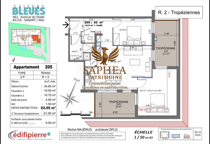 Appartement - 64 m² - 3 pièces