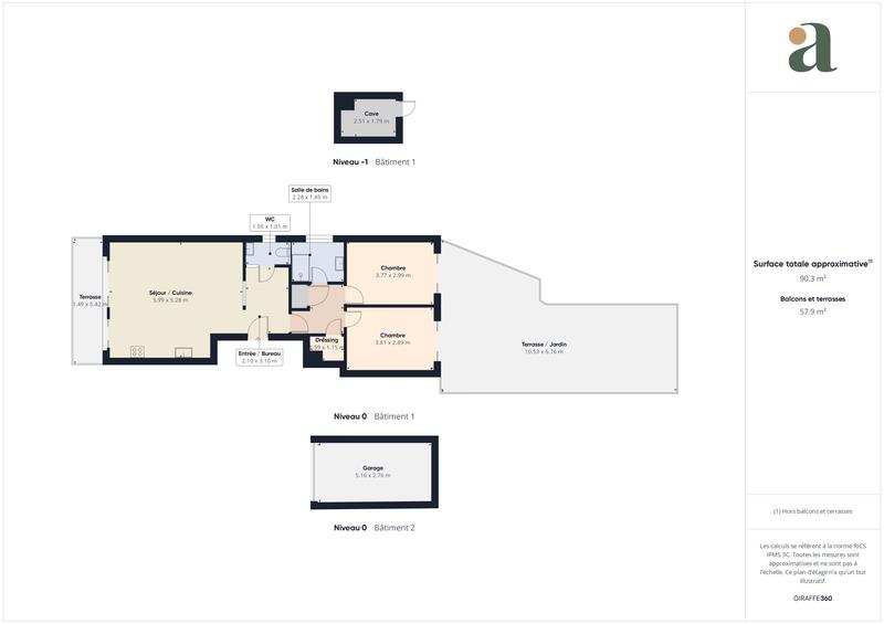 Appartement - 72 m² - 3 pièces